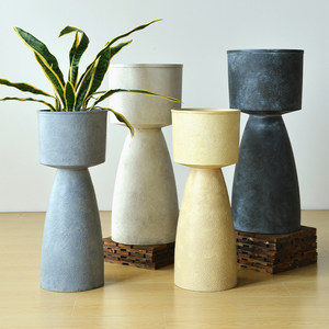 Grand pot à fleurs <span class=keywords><strong>sur</strong></span> <span class=keywords><strong>pied</strong></span>, style vintage rétro nostalgique, pour balcon, jardin, extérieur, résistant aux hautes températures, respirant - Product Image 1