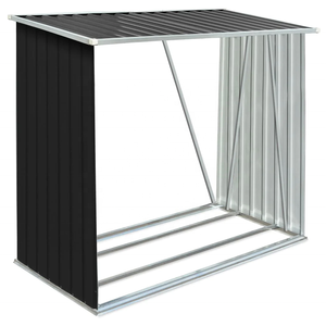 Cobertizo <span class=keywords><strong>para</strong></span> Leña <span class=keywords><strong>de</strong></span> Acero Galvanizado Resistente a la Intemperie, Fácil <span class=keywords><strong>de</strong></span> Montar, Diseño Moderno, Base Incluida, Soporte <span class=keywords><strong>para</strong></span> Leña <span class=keywords><strong>para</strong></span> Exteriores - Product Image 1