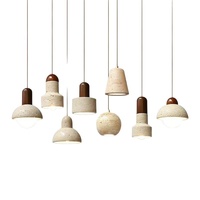 Lampe suspendue vintage pour chambre à coucher, salle à manger, style rétro en pierre jaune, design Wabi-Sabi, pour bar, comptoir, îlot, table à thé