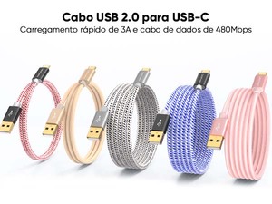 Cavo USB-A a C per Ricarica Rapida 3A con Schermatura Intrecciata e Rivestimento in PVC, Cavo Dati USB 2.0 - Product Image 2