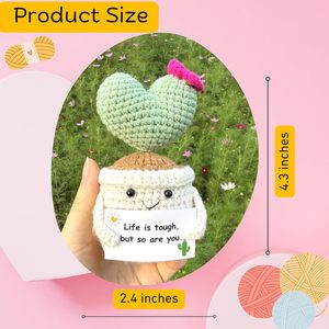 2025 nuevo ganchillo suculento ganchillo <span class=keywords><strong>Cactus</strong></span> planta positiva emocional Día de San Valentín regalo de Navidad Crochet <span class=keywords><strong>corazón</strong></span> <span class=keywords><strong>Cactus</strong></span> - Product Image 2