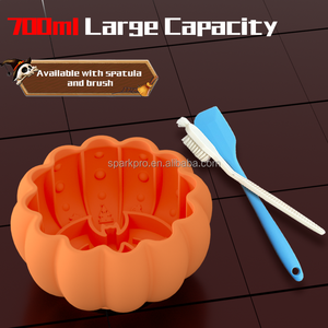 Produk hewan peliharaan Halloween baru Labu silikon mangkuk anjing Pot semua dalam satu anjing kucing makanan lambat mangkuk pengumpan hewan peliharaan - Product Image 3