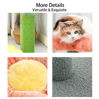 Arbre à chat personnalisé avec design floral, lit pour chat intégré, tour d'escalade pour chat avec plateforme de saut et poteau à gratter en sisal, vente en gros