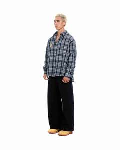 Too <b>Bad</b> Flannel <b>Shirt</b> Regular Fit Warm Plaid Summer Basic with Back Embroidery and Front Leather Label Patch - Product Image 6
