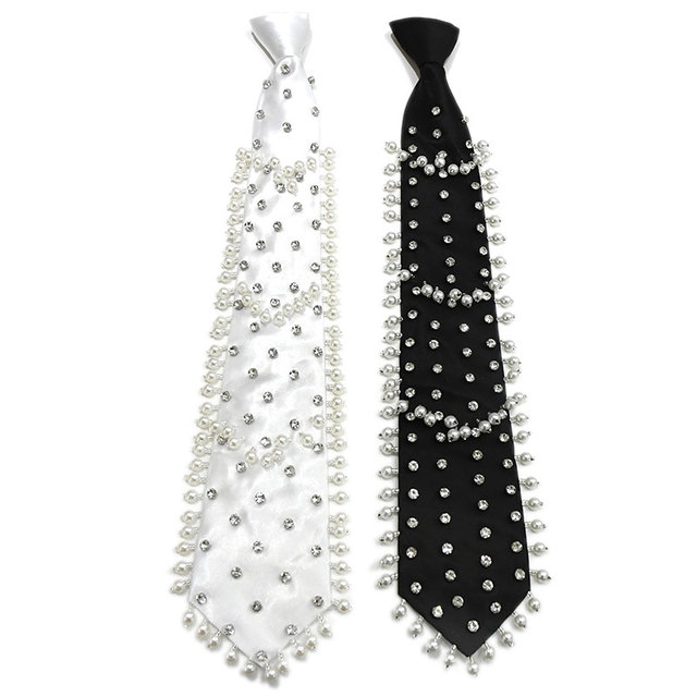 T-005 Keering High Quality Rhinestone Tie Fashion Shirt Skirt Party Accessories Women Neckties for Evening Dresses Shirts