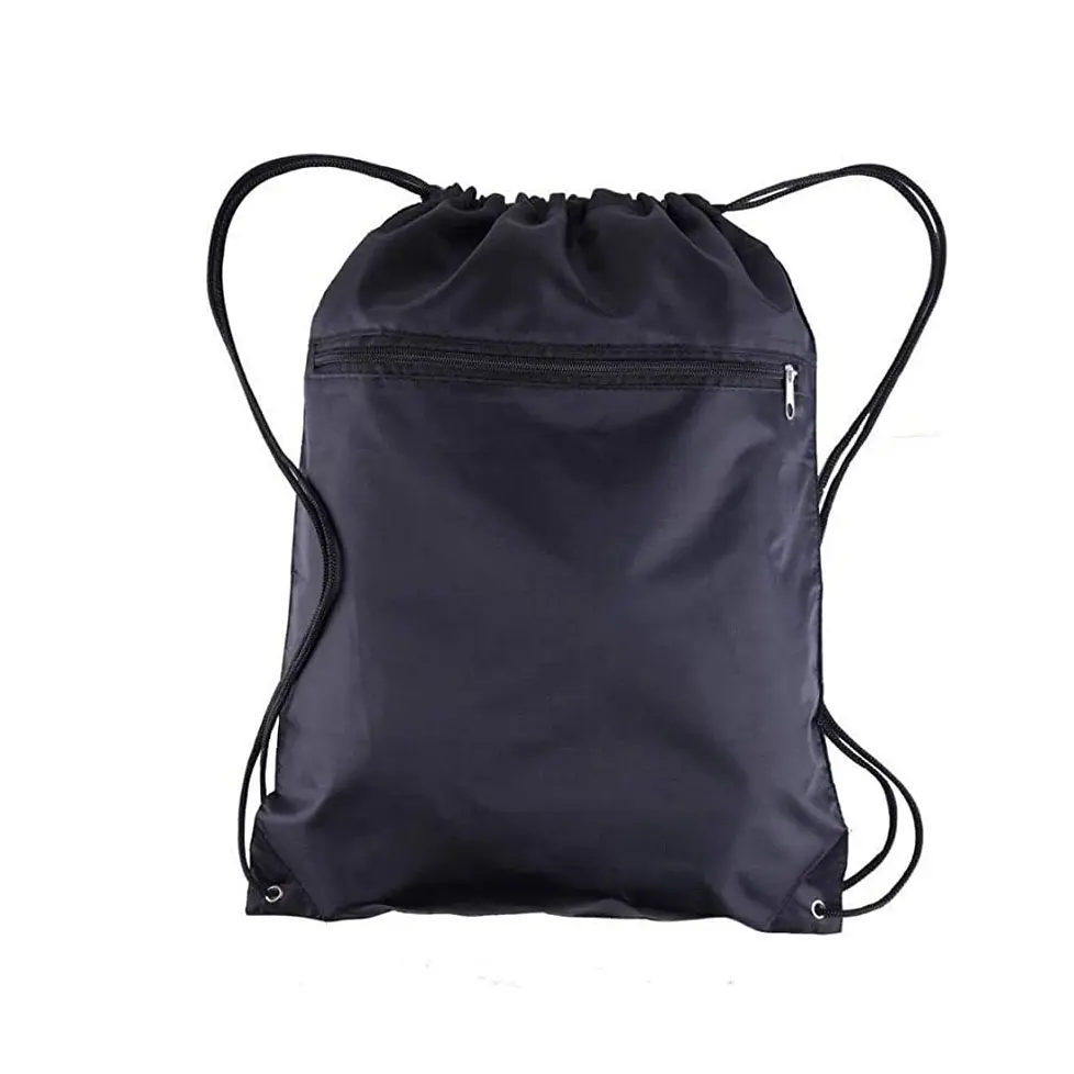 Прочный дорожный Школьный рюкзак на шнурке для фитнеса с логотипом «сделай сам» под заказ, водонепроницаемая сумка-тоут из полиэстера на молнии с карманом