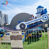 Peralatan Taman Hiburan Luna Park Wahana Keluarga Mobil Terbang Listrik Rel Tunggal Berputar Mobil Drift untuk Anak-Anak