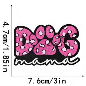 New Iron on Embroidered Dog Mama Dog Mom Paw Patch for Pet Clothes Hat Decoration - Product Image 4