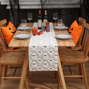 Runner da <span class=keywords><strong>Tavola</strong></span> Morbido in Jacquard con Motivi Fantasma per <span class=keywords><strong>Halloween</strong></span>, <span class=keywords><strong>Decorazioni</strong></span> per <span class=keywords><strong>Tavola</strong></span> da Cucina e Sala da Pranzo - Product Image 1