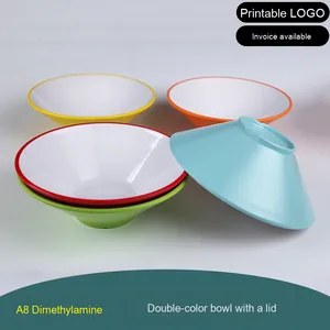 Grade A8 Mélamine Double Couleur Bambou Chapeau Bol Nouilles Boutique Spécial <span class=keywords><strong>Lamian</strong></span> Nouilles Bol Vaisselle Commerciale - Product Image 3