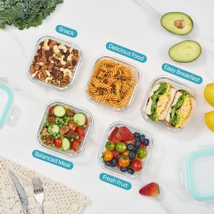 Juego de Recipientes de Vidrio Templado con Tapa Hermética de Alta Calidad para Cocina, Recipientes para Alimentos, Aptos para Microondas, Mini Caja de Almacenamiento - Product Image 4