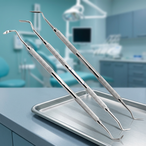 Ensemble de couteaux parodontaux dentaires manuels en acier inoxydable avec poignée moletée, instruments chirurgicaux de classe I - Product Image 4