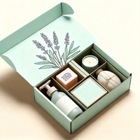 Emballage de boîte-cadeau en papier ondulé personnalisé avec logo pour shampooing, revitalisant, gel douche, savon, ensemble de douche