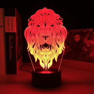 Lámpara Nocturna LED 3D de León, 16 Colores, Luz de Sombra de Dibujos Animados, Lámpara de Mesa con Caja de Luz Brillante para Niños, Regalo para Amigos, Venta al por Mayor de Fábrica - Product Image 2