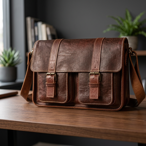 Unisex Canvas Real <b>Leather</b> Classic <b>Backpack</b> Spinner Wheel Handmade Soft Shell Durable Travel Carry-on Soft Handle Vintage Style - Product Image 4
