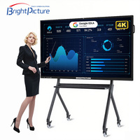 Tableau blanc interactif tactile pour l'enseignement universitaire BRIGHT PICTURE 75 pouces, système d'exploitation Windows/Android, résolution 4K, écran tactile IR 20 points