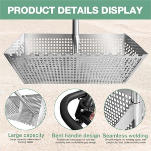 Rastrillo Industrial de Acero Inoxidable de 47 Pulgadas para Eliminar Insectos del Arena, con Malla de Drenaje de 16 Pulgadas de Ancho, Plegable y Desmontable, Tamiz para Cangrejos, ODM - Product Image 3