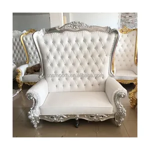 Sedie da sposa di lusso all'ingrosso di vendita calde sedia da trono regina re con schienale alto per la festa di nozze