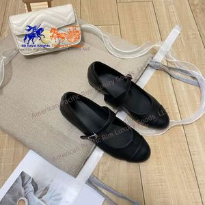 Chaussures plates tendance pour femmes CC, ballerines à bout rond, fermeture à enfiler, dessus en cuir de vache avec nœud, toutes saisons - Product Image 4