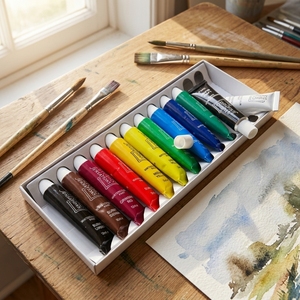 Set di 12 Colori Acquerelli in Tubetto da 12ml, Non Tossici, per Bambini, Ritorno a Scuola, Forniture per Disegno Artistico, Regalo - Product Image 1