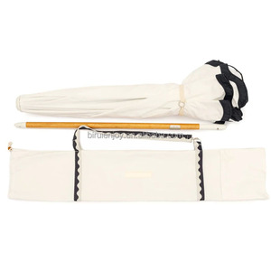 <span class=keywords><strong>Parasol</strong></span> d'extérieur en <span class=keywords><strong>toile</strong></span> de qualité supérieure blanc antique Poteau en bois portable UPF50 Parapluie de plage moderne pour cour pour les vacances d'été - Product Image 4