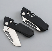 Couteau de poche pliant portable à verrouillage d'axe, lame Wharncliffe, manche en aluminium, pour usage quotidien, survie en extérieur, outil EDC