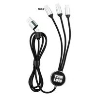 Câble de charge universel personnalisé lumineux multi-téléphones, charge rapide, nylon, USB 3, 5 en 1, câble avec logo lumineux LED pour cadeau promotionnel d'entreprise