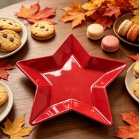 Assiette de présentation étoile irrégulière contemporaine en plastique PP pigmenté de luxe, durable, directement de l'usine, pour fêtes