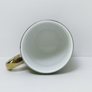 Mug en céramique personnalisé avec bordure et anse dorées, logo noir et or, vaisselle promotionnelle, tasse individuelle - Product Image 4
