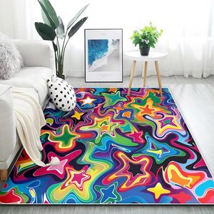 Tapis géométrique rectangulaire Wan Xinlong, moderne, antidérapant, pour salon et chambre, en velours cristal, motif imprimé - Product Image 5