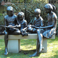 Estatua de Bronce TREVI de Maestro y Niños, Escultura Decorativa para Espacios Escolares