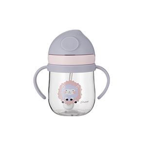 Botella de paja de agua potable escolar con animales de dibujos animados para niños sin BPA, Bola de gravedad, taza de bebé de paja con asa, botella de agua - Product Image 4