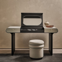 Table de toilette avec miroir unique, commode de chambre à coucher, commode à miroir, meuble moderne, tiroir, table de toilette de luxe