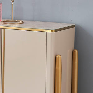 Armadio di stoccaggio moderno e minimalista in acciaio inossidabile ardesia da appoggio in vetro - Product Image 3