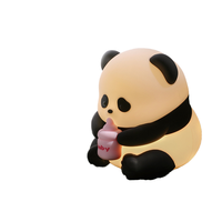 Portable Silicone Panda LED Veilleuse Enfants Chambre Décor Robinet USB Rechargeable Tactile Contrôle Changement De Couleur Animal Lampe