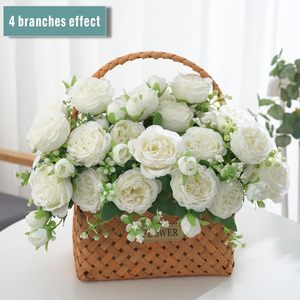 Artificial Silk Peony Bouquet Fake Peonies Flowers Floral Arrangement Wedding Party <b>Decoration</b> <b>Table</b> Centerpiece - Product Image 2