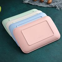 Assiettes à apéritif personnalisées en paille de blé, incassables, 8,3 pouces, rectangulaires, vaisselle en plastique pour pique-nique