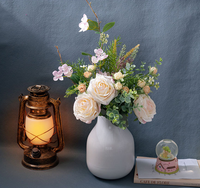 Décoration murale en lettres de nébuleuse de roses, fausse fleur, style européen, faite à la main, toucher naturel, pour mariage et Saint-Valentin