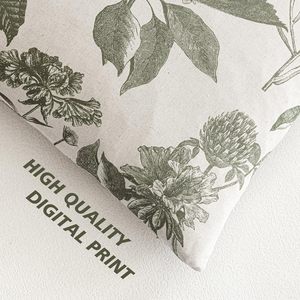 OEM ODM <strong>Sage</strong> Floral Printed Pillowcase Cotton Linen <strong>Cushion</strong> <strong>Cover</strong> Skin-friendly <strong>Cushion</strong> <strong>Cover</strong> for All Season - Product Image 2