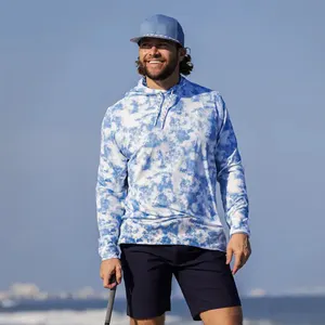 Custom New Pullover Sweatshirt Mens Tie Dye Custom Logo Men's Hoodie High Quality Quick Dry Performance Light Weight Golf Hoodie