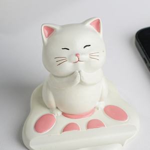 ที่วางโทรศัพท์ตั้งโต๊ะเรซิ่นรูปแมวน่ารัก พับมือได้ ของตกแต่งสไตล์สาวหวาน เหมาะสำหรับนักเรียน ผู้รักแมว - Product Image 4