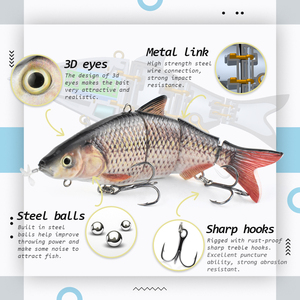 2024 155mm pesca in mare auto-nuoto eliche-driver elettronica LED ricaricabile nuoto <span class=keywords><strong>Bati</strong></span> robot esca di pesce - Product Image 3