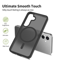 Étui de téléphone portable translucide de luxe avec sensation de peau à anneau magnétique pour Samsung Galaxy S24 / S25 étui couverture de téléphone personnalisée