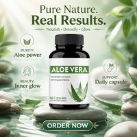OEM/ODM Capsules d'aloe vera 100% naturelles et végétaliennes, extrait d'aloe vera biologique pour la détoxification du corps, la santé intestinale, la digestion, complément alimentaire