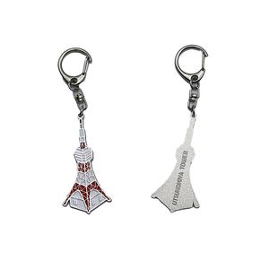 Porte-clés en émail doux métallique en gros, avec les monuments de Tokyo : Tour de Tokyo et Tour Skytree, Porte-clés de tours célèbres - Product Image 3