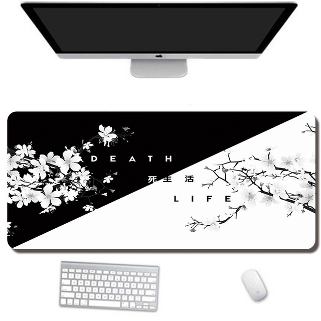 Mouse Pad Blossom Gaming Rubber Customized Large Waterproof Black and White Stock Non Slip Plastic Mouse Pad