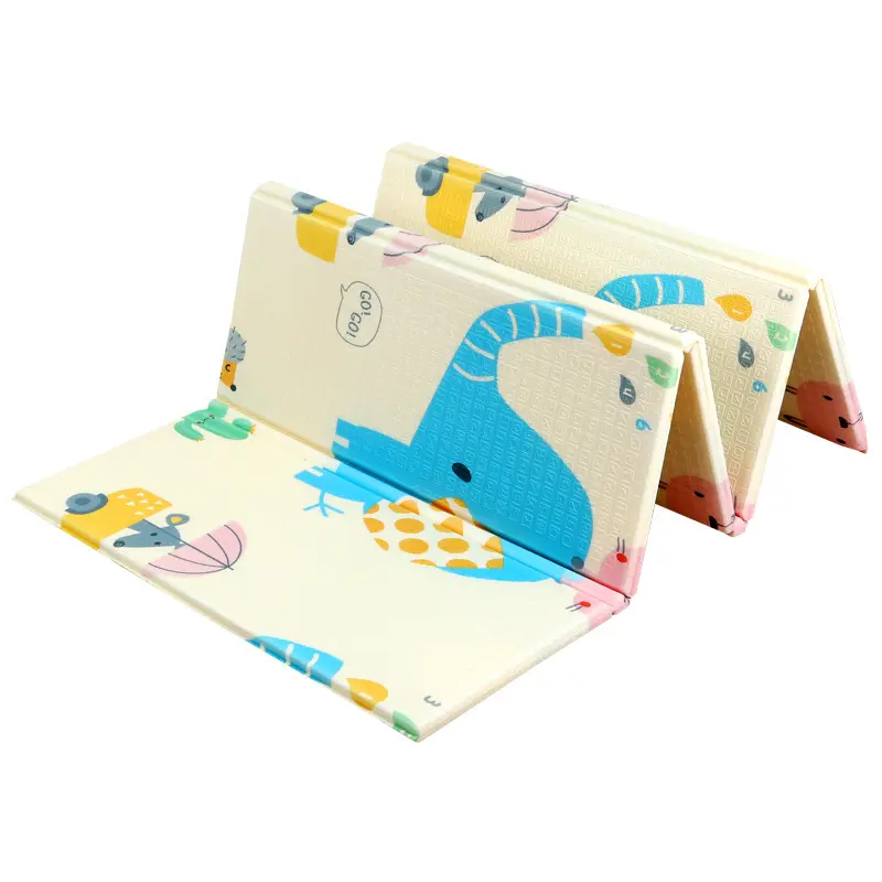 non-toxic folding kids portable cartoon printed mat xpe foam crawling baby foldable play mat XPE mat