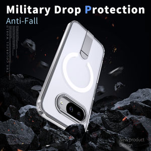 Funda de teléfono transparente para PC con soporte de aleación de aluminio para <span class=keywords><strong>Google</strong></span> Pixel 9 9A 10 Pro XL Funda magnética - Product Image 6