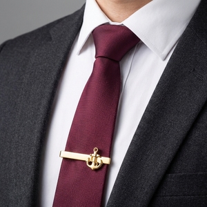 Pince à cravate <span class=keywords><strong>KERONG</strong></span> pour homme, design ancre et gouvernail, style français, plaqué or, accessoires de mariage transfrontaliers - Product Image 2