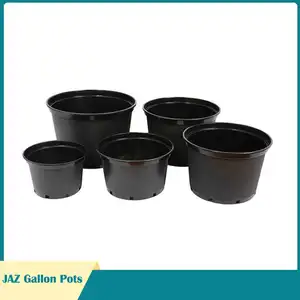 Pot pépinière en plastique, pot de jardin noir, 1 2 3 5 7 10 15 Gai PP